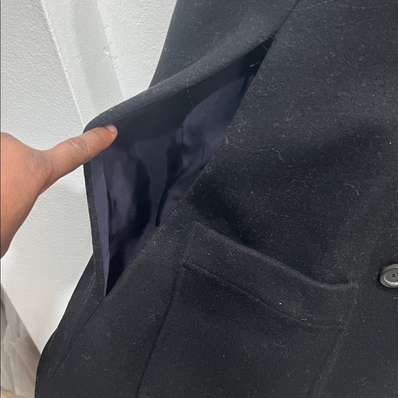 RHIÉ Classic Wool Black  Cape Coat Size 2 - Picture 5 of 7